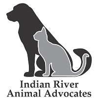 Indian River Animal Advocates, (Vero Beach, Florida), logo black dog and grey cat above black text
