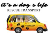 It's a Dog's Life Rescue Transport (Naples, Florida) logo of van with dogs and rescue 