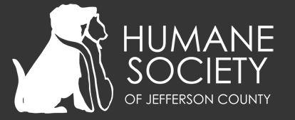 Humane Society of Jefferson County, (Jefferson, Wisconsin), logo black and white dog silhouette with leash