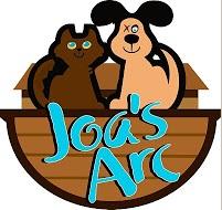Joa’s Arc (Audubon, New Jersey) logo is a dog with one eye and a cat sitting on an ark with the org name below them