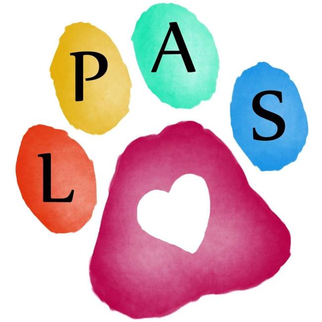 Lafourche Parish Animal Shelter (Thibodaux, Louisiana) logo multicolor pawprint with heart