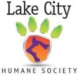 Lake City Humane Society (Lake City, Florida) logo is a colorful pawprint with a cat and dog profile inside