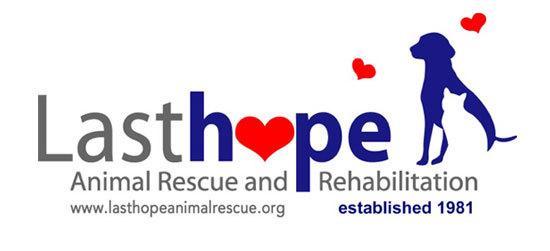 Last Hope (Wantagh, New York) logo of dog, cat, hearts and text Last Home Animal Rescue and Rehabilitation established 1981