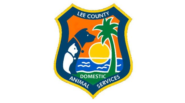 Lee County Domestic Animal Services (Fort Myers, Florida) logo dog cat palm tree sunshine in badge
