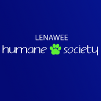 Lenawee Humane Society (Adrian, Michigan) logo is the organization name with a pawprint between “Humane” and “Society”