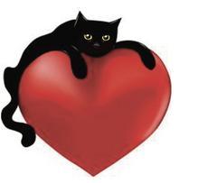 Love Me True Rescue, Inc (Ponte Vedra Beach, Florida) logo black cat on top of a red heart