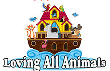 Loving All Animals (Palm Desert, California) logo is an ark with happy animals and birds on and around it