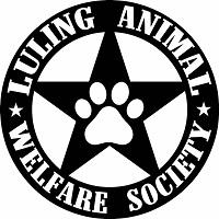 Luling Animal Welfare Society (Luling, Texas) logo is a pawprint inside a star inside a circle with the org’s name around it