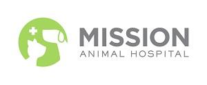 Mission Animal Hospital (Eden Prairie, Minnesota) logo is a green circle including white dog and cat profiles and a medic symbol