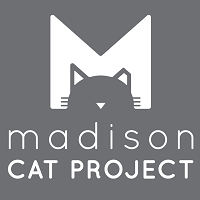 Madison Cat Project (Madison, Wisconsin) logo is an “M” with a cat head above the organization name
