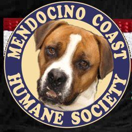 Mendocino Coast Humane Society (Fort Bragg, California) logo of circle with cat and dog photos, Mendocino Coast Humane Society