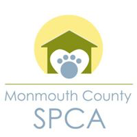 Monmouth County SPCA (Eatontown, New Jersey) logo is a house with a heart with a pawprint inside above the org name