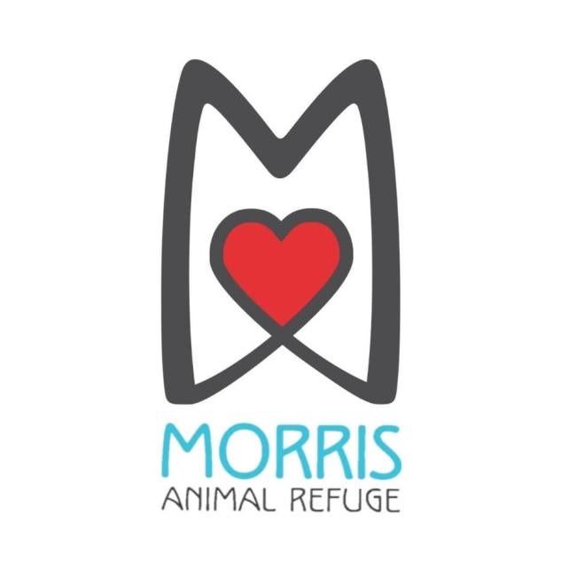 Morris Animal Refuge, (Philadelphia, Pennsylvania) logo letter "M" with red heart above light blue and black text