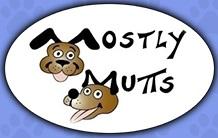 Mostly Mutts Animal Rescue and Adoptions (Kennesaw, Georgia) logo is "Mostly Mutts" with the M's made by a dog's ears