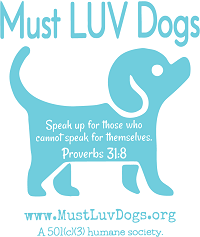 Must Luv Dogs (Zachary, Louisiana) | logo of blue circle, dachshund, dog, must luv dogs rescue text www.mustluvdogs.org