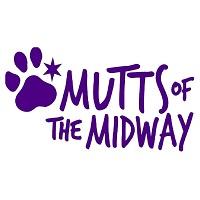 Mutts of the Midway (Chicago, Illinois) logo of purple paw print with star, mutts of the midway