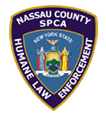 Nassau County SPCA (Bethpage, New York) logo is a law enforcement badge with the organization name and state seal