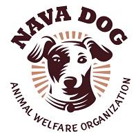 Nava Dog (Ennis, Texas) logo is a drawing of a dog head with a sunburst behind it surrounded by the organization name