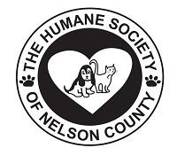 Humane Society of Nelson County (Bardstown, Kentucky) logo has a dog and cat in a heart in a circle with the org name around it