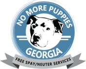 No More Puppies GA (Brick, New Jersey) logo is a pit bull head inside a circle with the organization name around it