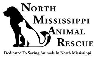 North Mississippi Animal Rescue, (Sardis, Mississippi), logo has a white cat sitting next to a black dog next to the org name