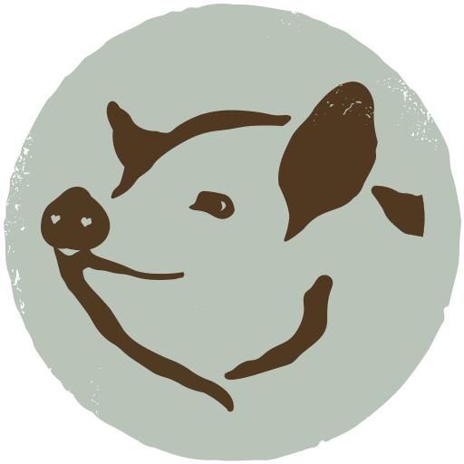 Odd Man Inn Animal Refuge, (Washougal, Washington), logo brown outline of a pig