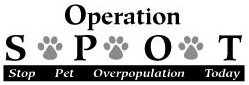 Operation SPOT (St. Louis, Missouri) logo is the organization name with pawprints and “Stop Pet Overpopulation Today” tagline