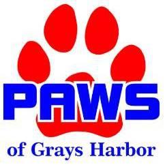 PAWS of Grays Harbor (Aberdeen, Washington) logo red pawprint