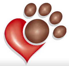 Gateway Pet Guardians (Saint Louis, Missouri) logo is a brown paw print on top of a red heart
