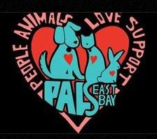 People, Animals, Love and Support (Oakland, California) logo of dog, cat, rabbit, heart, people, animals, love, support  