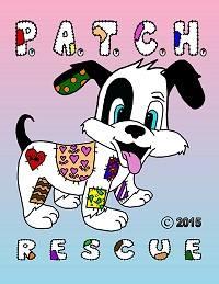 PATCH Rescue, (Victorville, California), logo is a dog and the org name with various colored quilt patches all over them