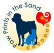 Paw Prints in the Sand Animal Rescue (Newport Beach, California) logo is a dog and cat with the org name, a heart and paw prints