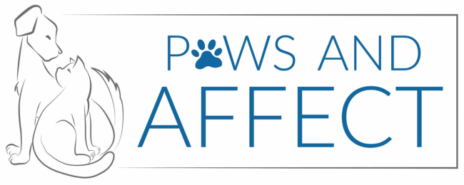 Paws & Affect Animal Rescue (Woodstock, Illinois) logo with cat and dog to left of organization name