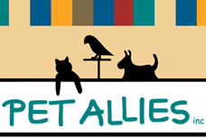 Pet Allies (Show Low, Arizona) logo of black cat, dog, bird, pet allies inc
