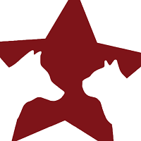Pets for U.S. Heroes, (Deerfield, Illinois), logo is a maroon star with white dog and cat profiles on each side