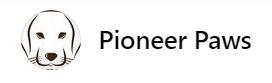 Pioneer Paws (Gentry, Arkansas) logo dog face outline in black and white with black text