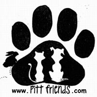 Friends of the Pitt County Animal Shelter (Greenville, North Carolina) logo of paw, cat and dog