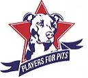 Players For Pits NFP PFP (Schaumburg, Illinois) logo of Pitbull, pittie, red star, blue ribbon, players for pits  