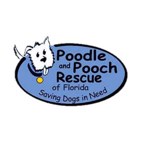 Poodle and Pooch Rescue of Florida (DeLand, Florida) logo dog head in circle saving dogs in need