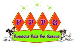 Precious Pals Pet Rescue (Encino, California) logo is “PPPR” in diamond shapes above a banner with the org name and two dogs
