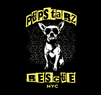 PupStarz Rescue (New York, New York) logo is a Chihuahua with sunglasses and the org name in cutout block letters