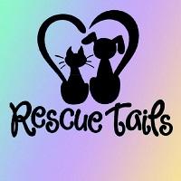 Rescue Tails (Brookhaven, Mississippi) logo is a dog and cat sitting next to each other with their tails forming a heart