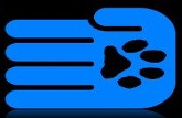 Round Valley Animal Rescue (Eagar, Arizona) logo is a blue hand with a black pawprint on the palm