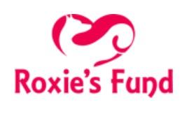 Roxies Fund, Inc., (Silver Spring, Maryland), logo red text with white dog inside red heart