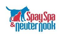 Rude Ranch (Harwood, Maryland) logo is a blue dog and red cat next to “Spay Spa & Neuter Nook”