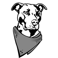 RuffRiders Foundation Inc., (Sparks, Nevada), logo pencil drawing of a dog with bandana