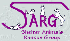 Shelter Animals Rescue Group (Oak Ridge, Tennessee) | logo of purple SARG, cats, dogs, Shelter Animals Rescue Group