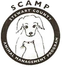 Stewart County Animal Management Program (Dover, Tennessee) | logo of circle, dog, cat, SCAMP 