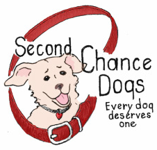 Second Chance Dogs (McKenna, Washington) | logo of brown dog, red collar, smiling, second chance dogs, every dog deserves one