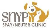 Spay/Neuter Your Pet (Medford, Oregon) logo is a yellow and white dog and white cat next to “SNYP”